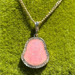 Laminated gold necklace with Buddha pendant